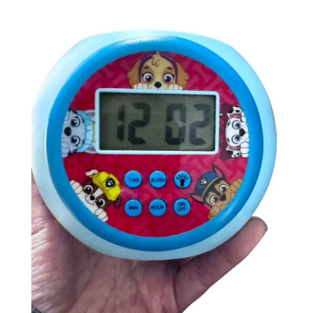 Paw Patrol Kids Alarm Clock Light-Up Paw Print Projector SpinMaster Blue